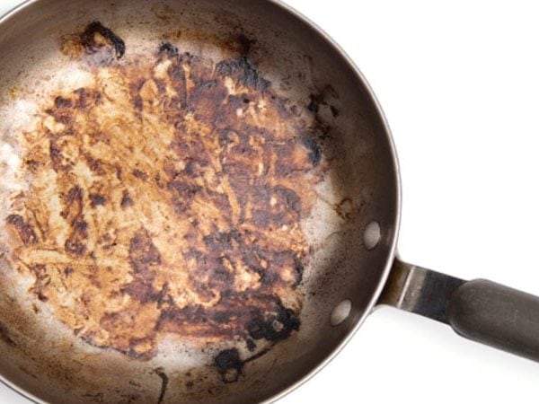 pan with burnt out grease