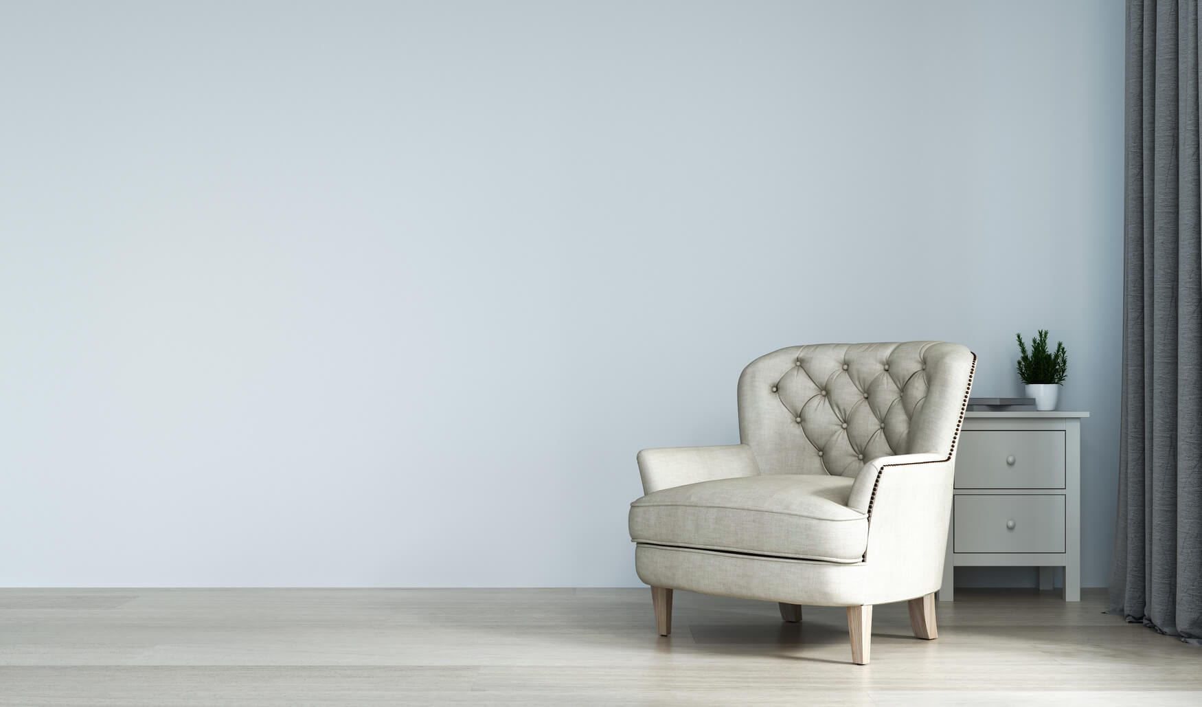 Gray leather chair as a living room accent