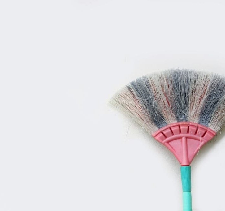 cleaning broom on white background