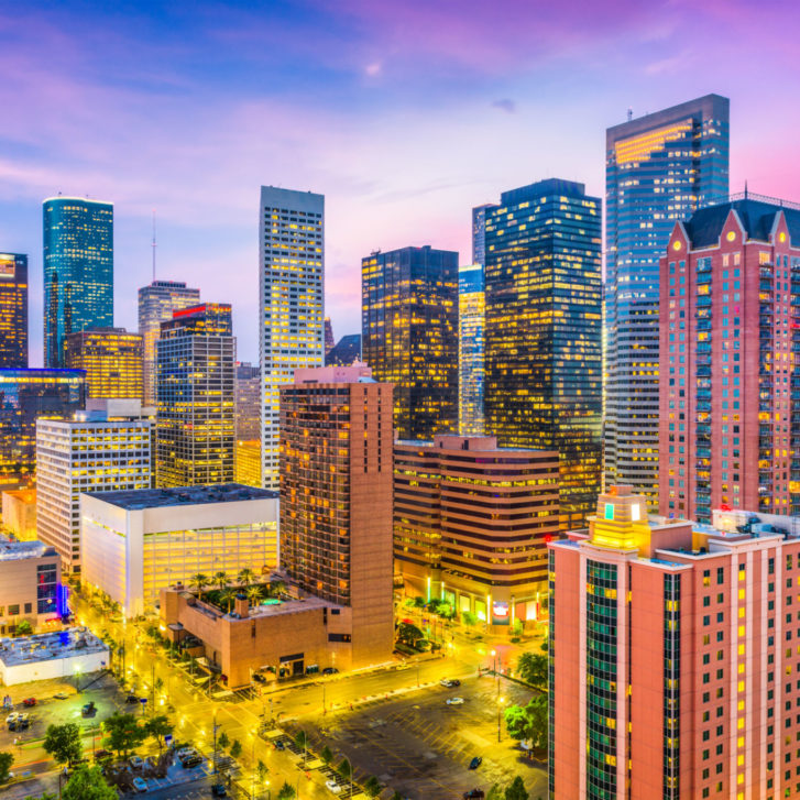 Downtown city skyline in Houston Texas