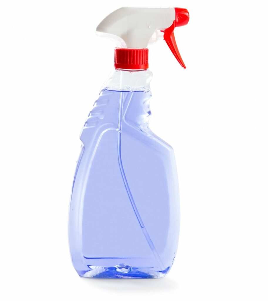 Bottle of window cleaner