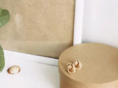 set of gold earrings