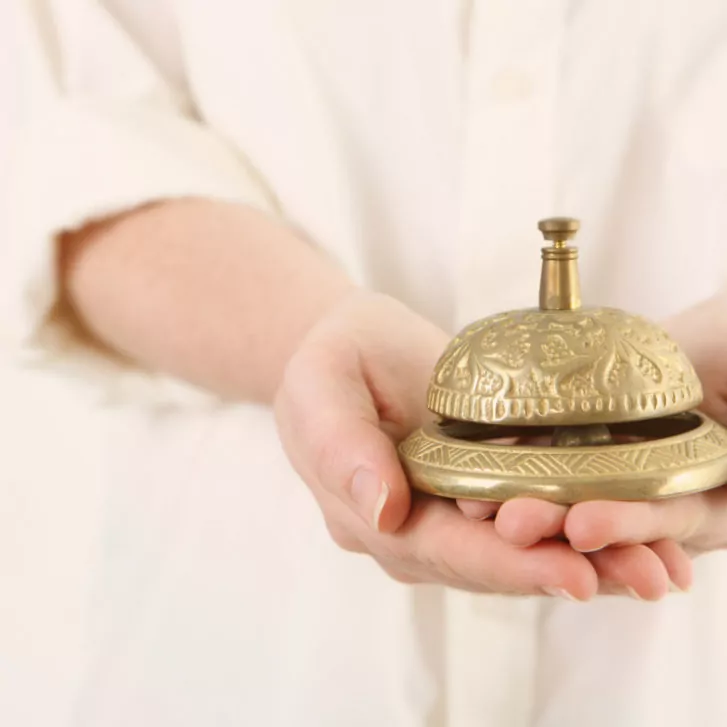 vintage brass service bell decor