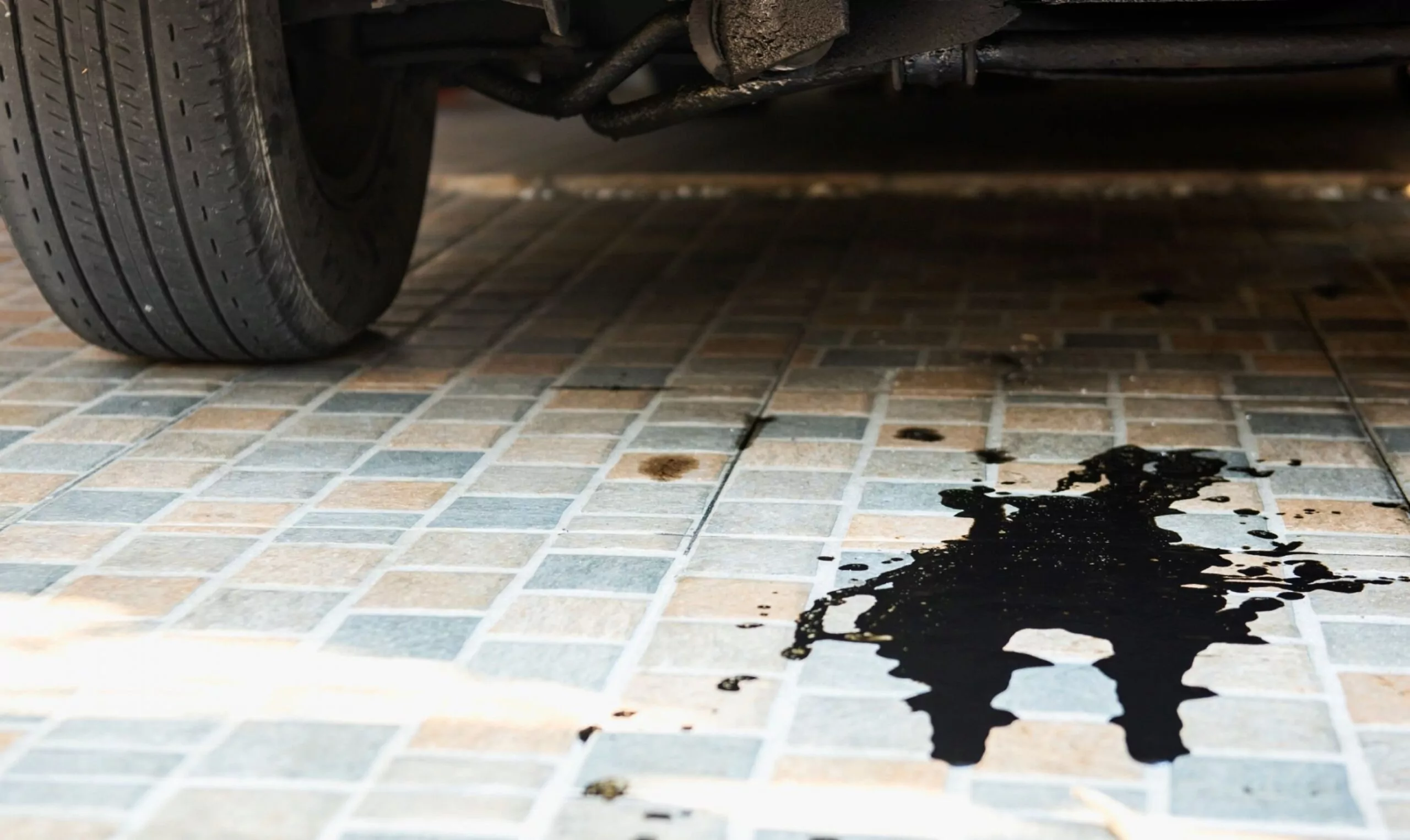 Oil leaks or drops from the car's engine