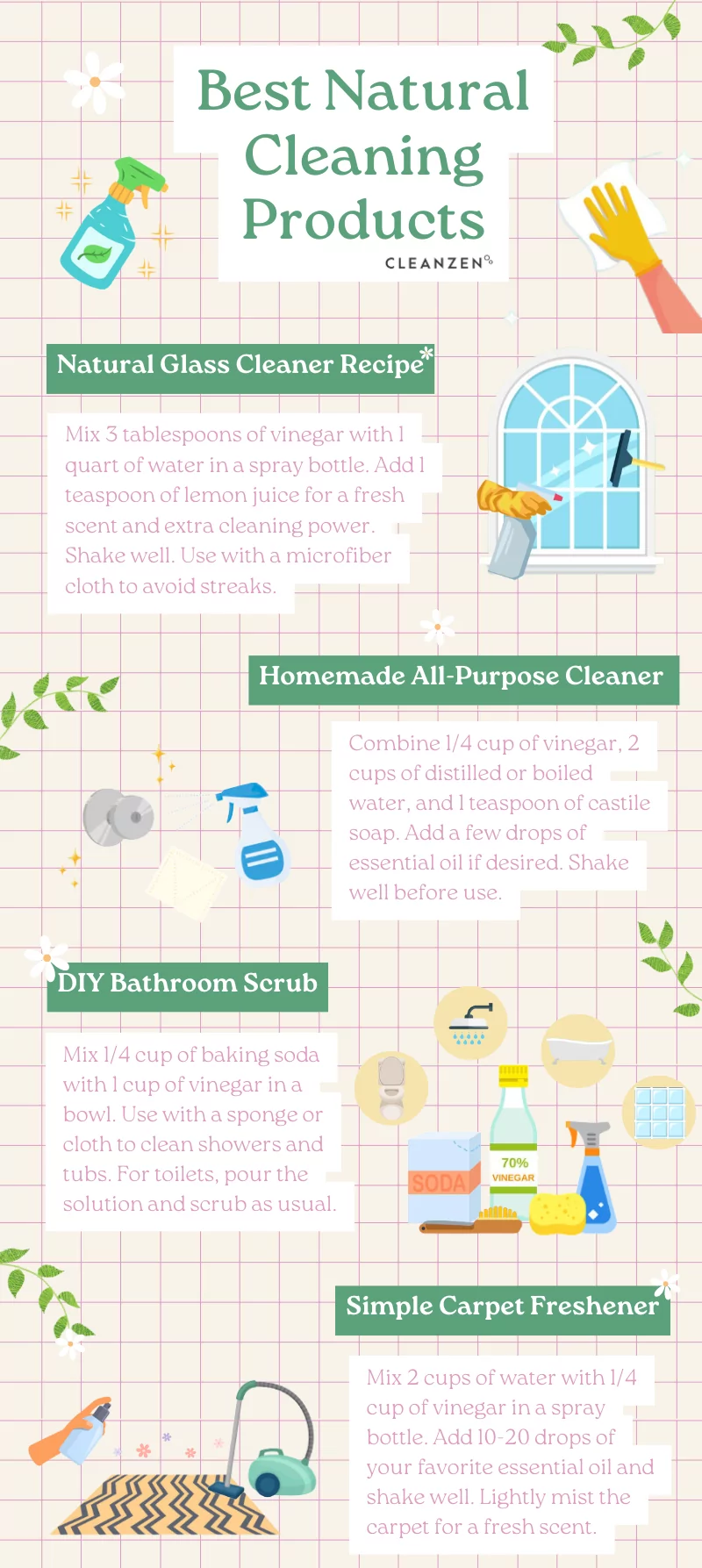 Best Natural Cleaning Products Cleanzen Infographic