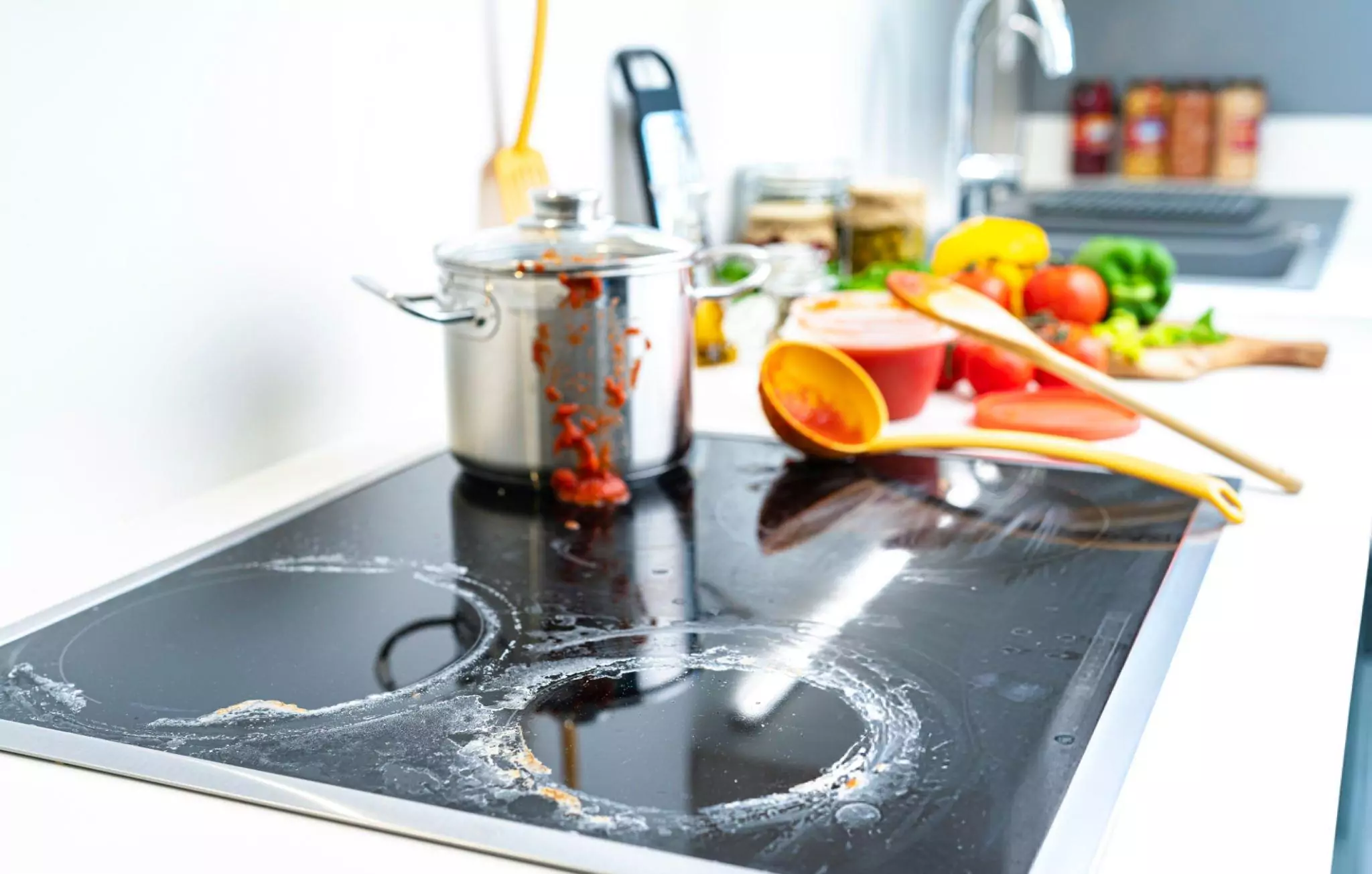 How to Clean a Glass Top Stove Cleanzen Image of a Dirty Glass Stove Top Surface