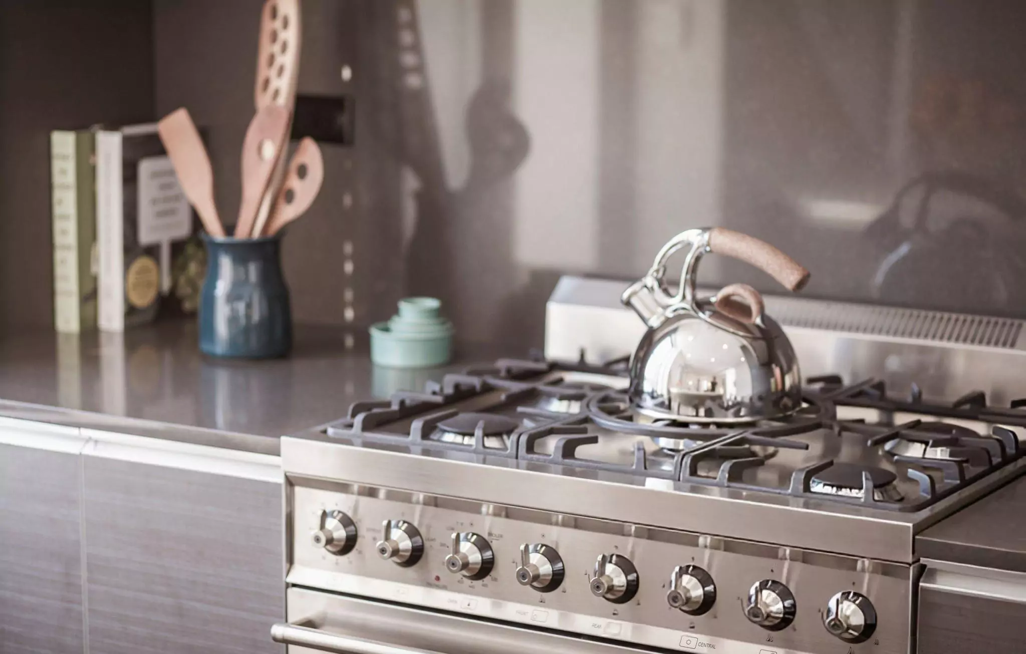 How to Clean Stainless Steel Appliances Cleanzen Image of a Tea Kettle on the Stove