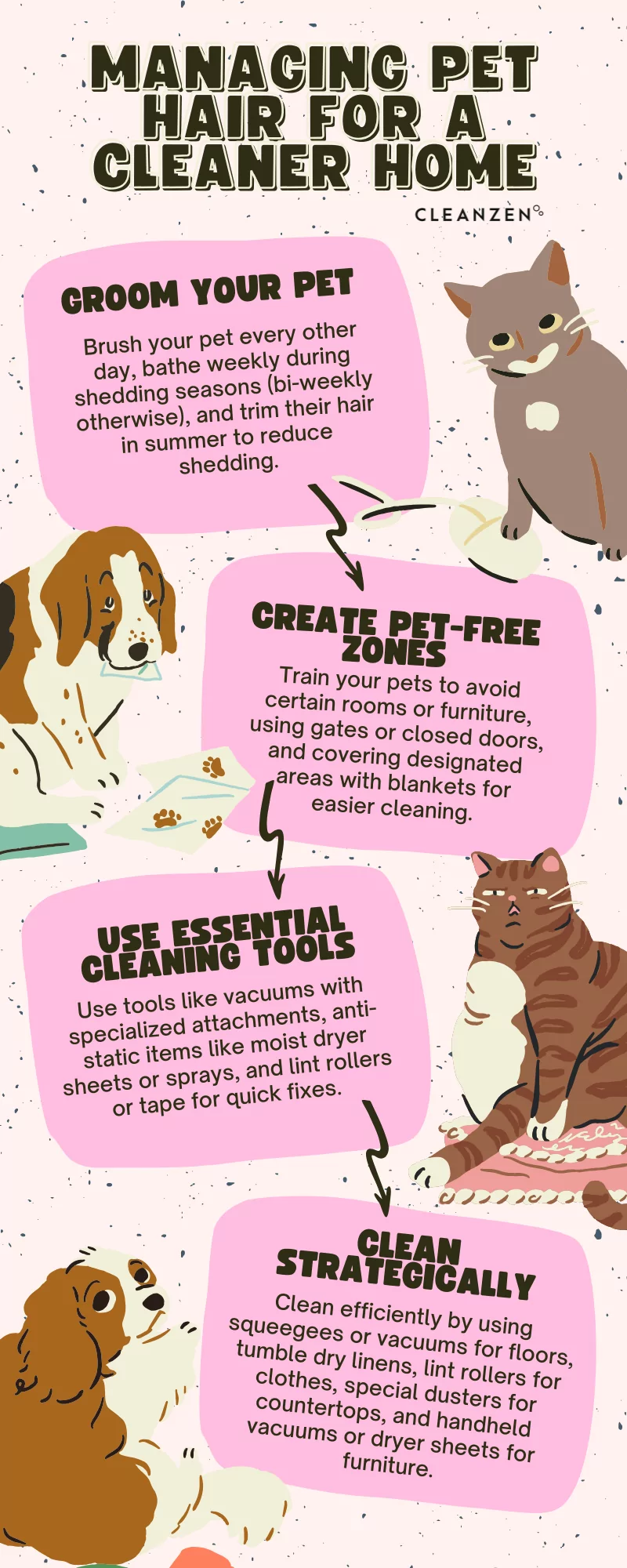 How to Keep Your Home Pet Hair free Cleanzen Infographic